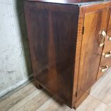 Wooden sideboard with large mirror and handles, 1940s