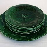 Service à dessert feuilles de vignes barbotine Gien vintage