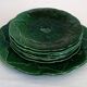 Vintage Gien vine leaf barbotine dessert set