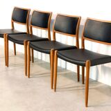 Set of four Niels Moller model 80 dining chairs