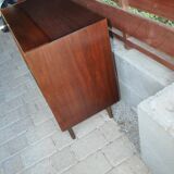 Scandinavian commode in brown rosewood from the 1960s, with 1 drawer and 2 doors.