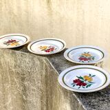 4 Digoin flower plates
