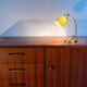 1950s brass and mustard metal lamp, superb