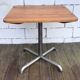 Square bistro table with metal legs