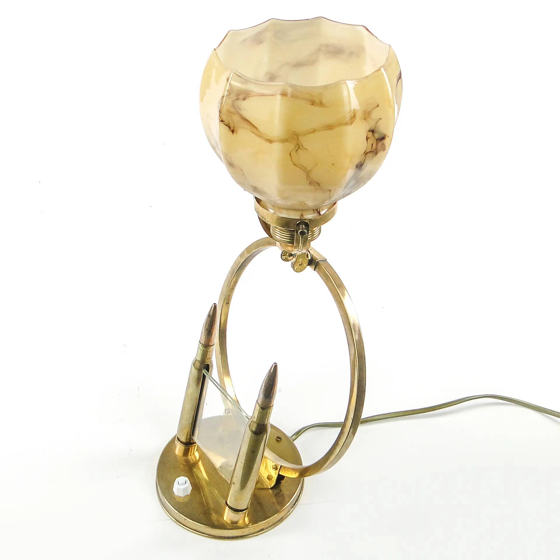 Art Deco table lamp, brass, glass, Germany, 1930s