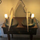 Paire de lampes demi-lune Murano li