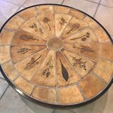 Vintage coffee table CAPRON herbarium
