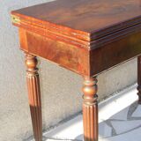 Antique Louis XVI solid mahogany game table, good condition, portfolio model
