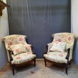 Pair of Louis XVI style toad armchair