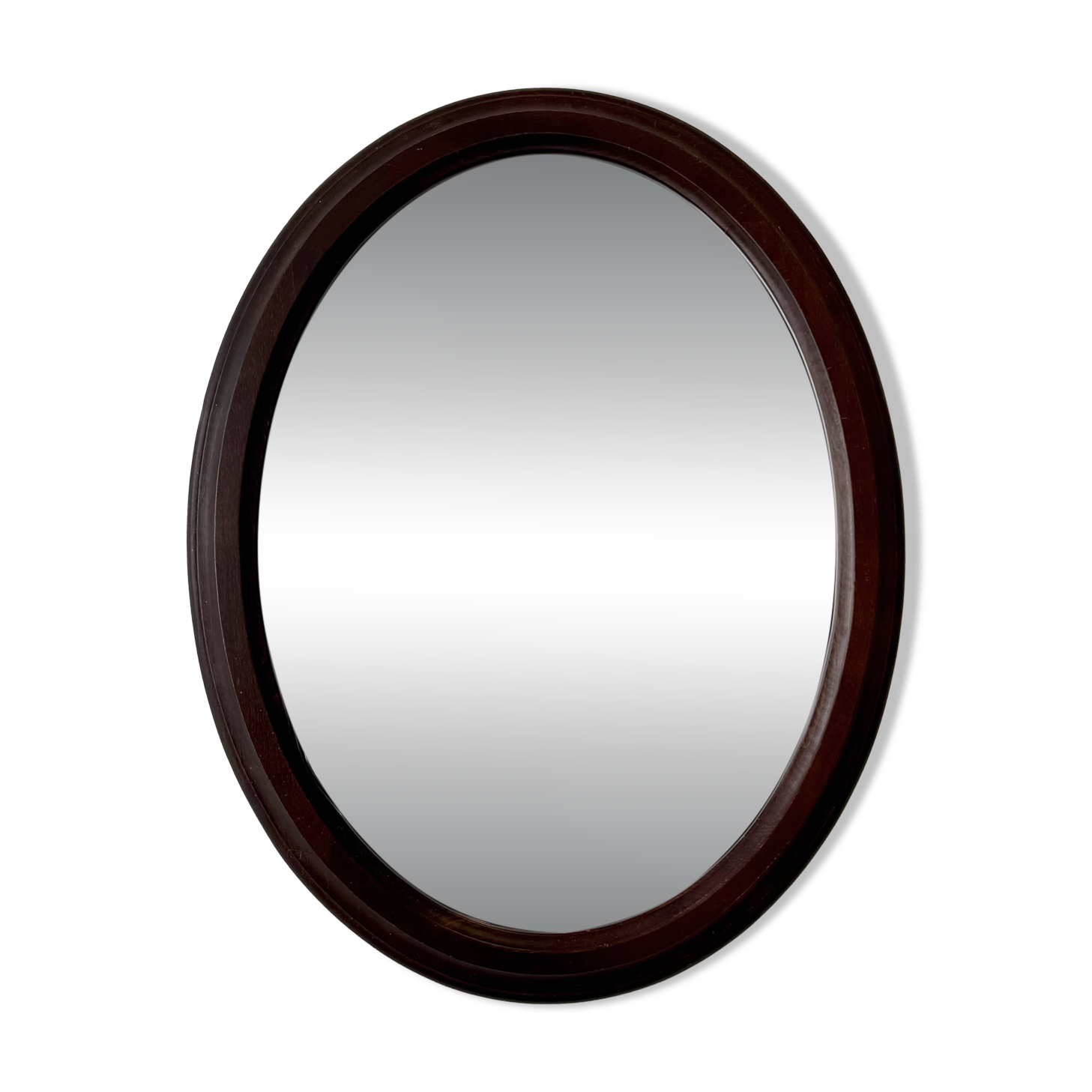 Vintage Oval Mirror Wooden Frame