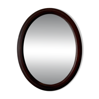 Vintage Oval Mirror Wooden Frame
