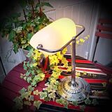 White opaline banker's lamp