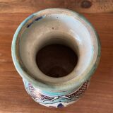 Vintage enameled earthenware vase from Morocco