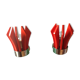 Paire d'appliques en bakélite rouge et chrome.