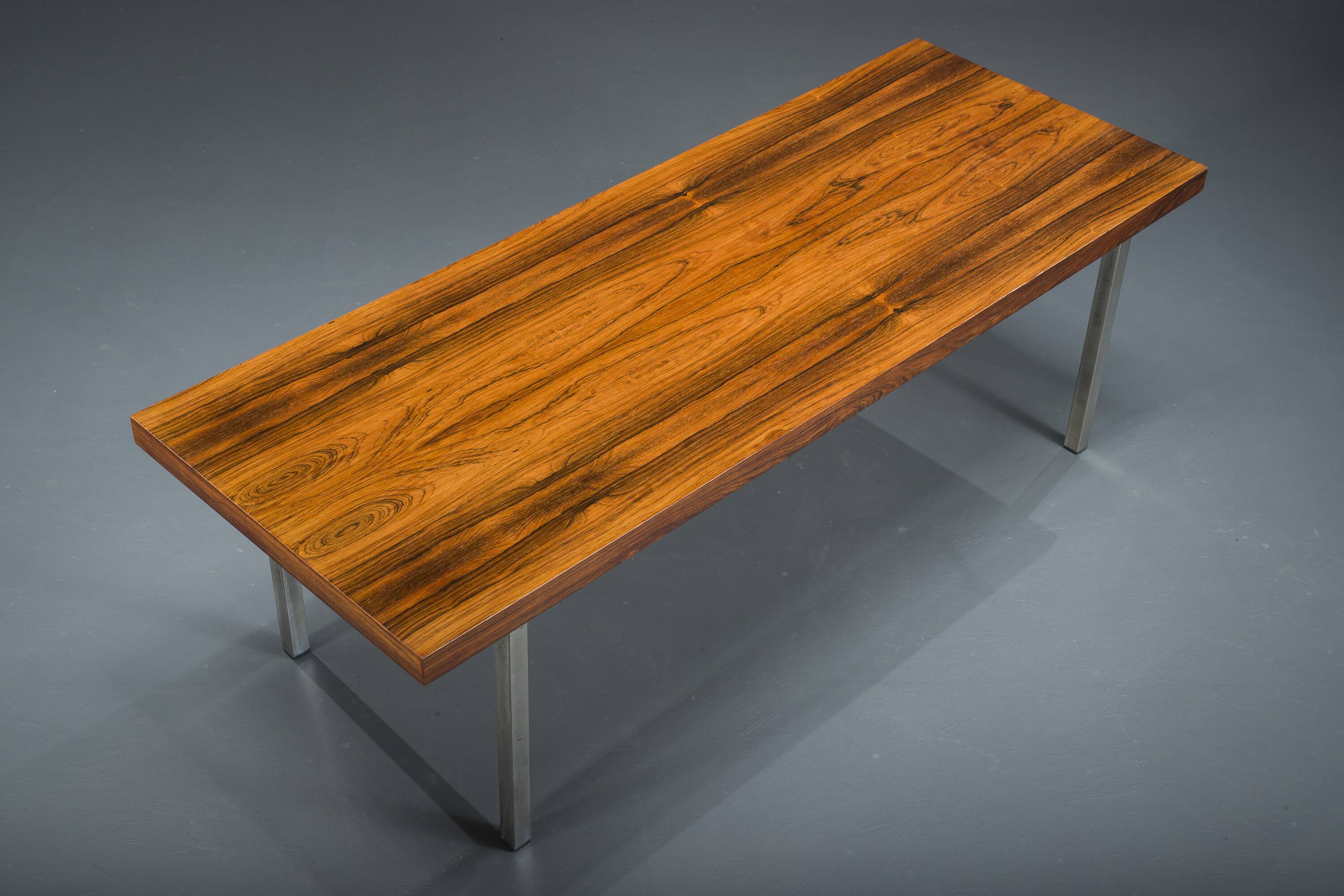 Coffee Table in Rosewood & Chrome, 1960s
