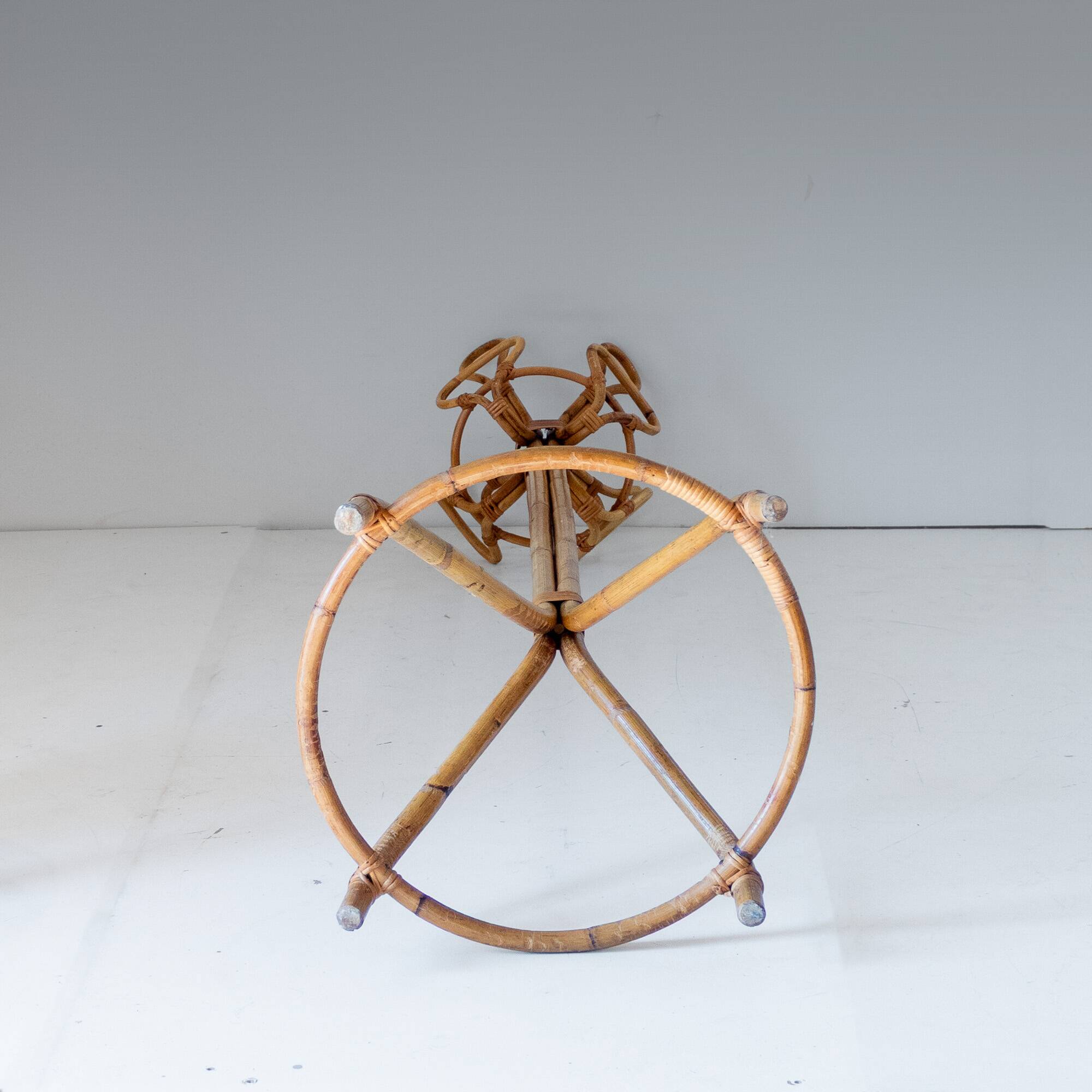 Vintage Curved Bamboo Coat Rack, Italy, 1950s