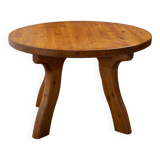 Table basse ronde en pin, Danemark 1960