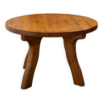 Round Pine Coffee Table, 1960s Denmark