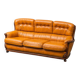 3-seater leather and wood sofa, 1950s vintage modernism
