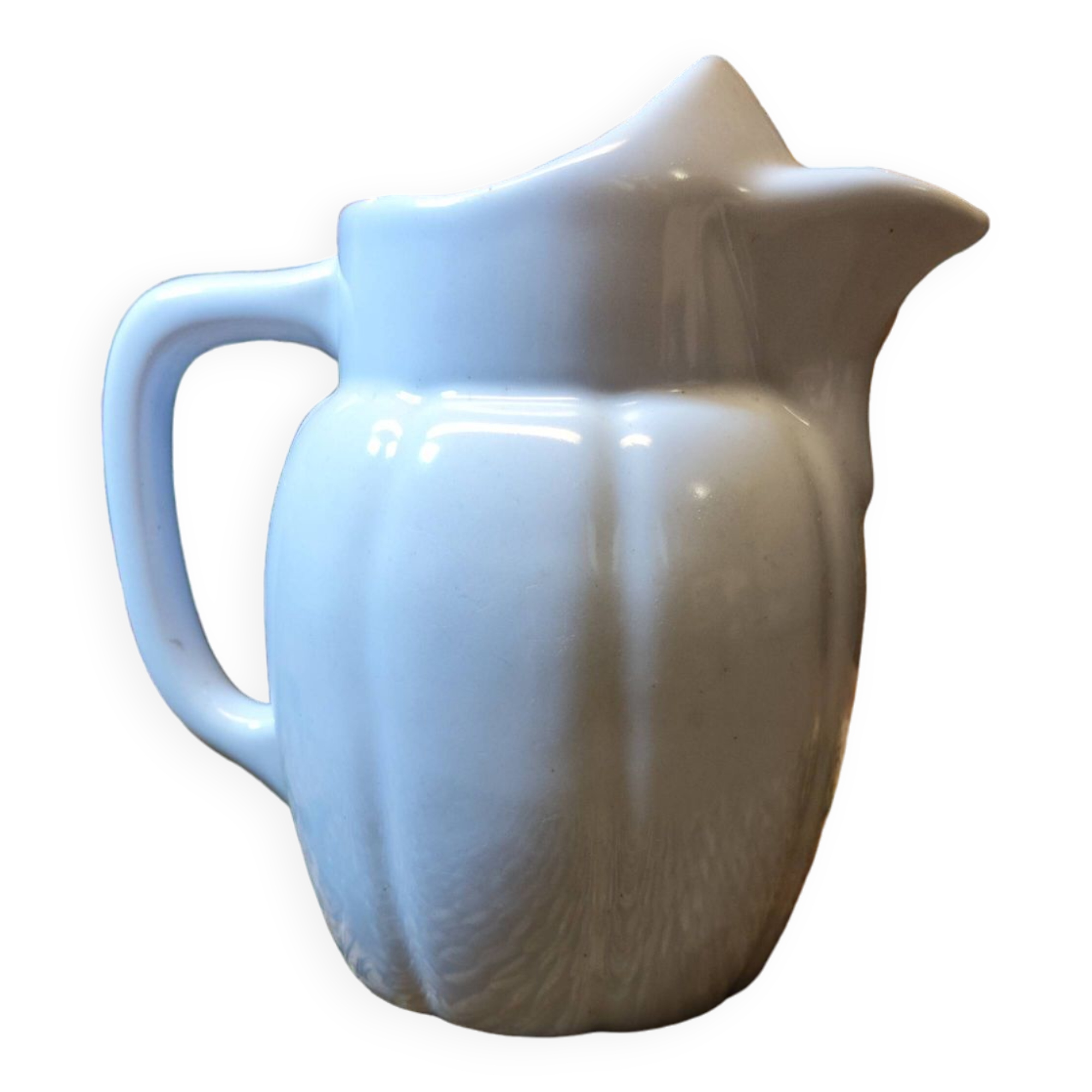 Vintage Lavender Blue Ceramic Pitcher