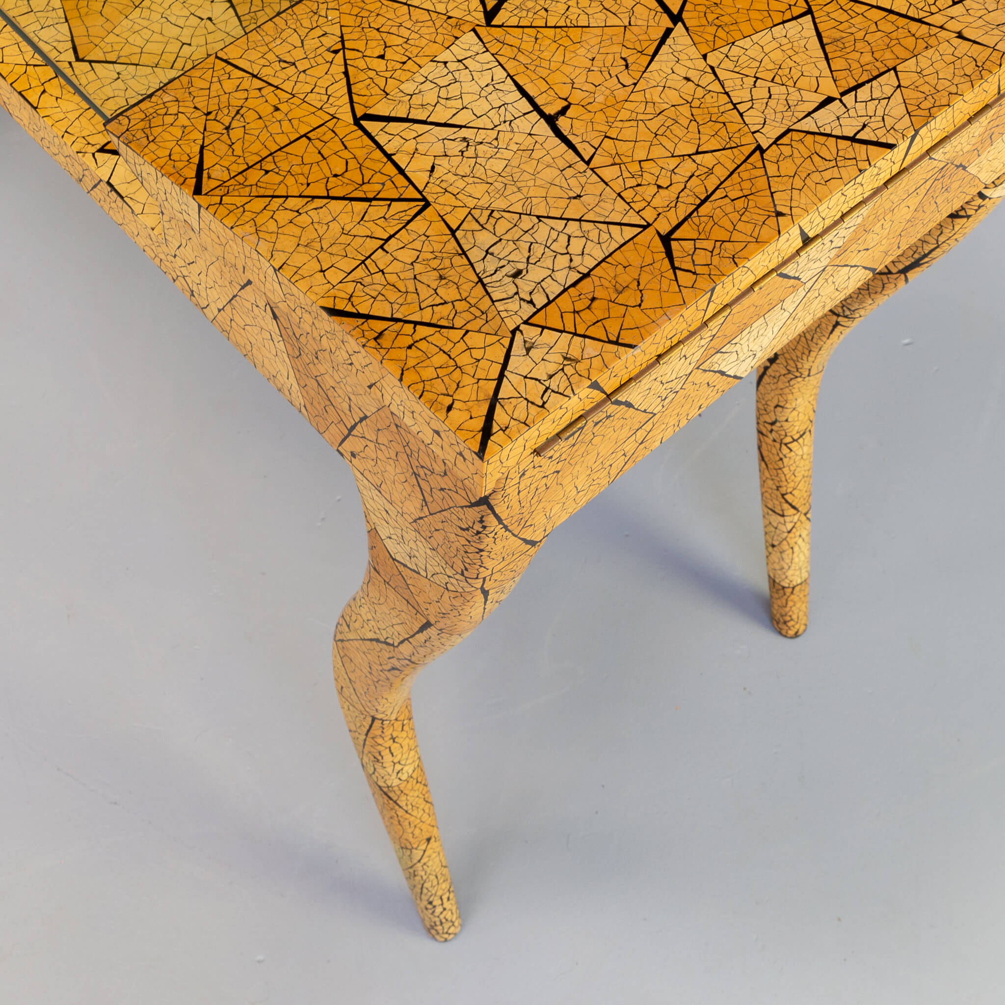 80s R & Y Augousti coconut shell inlay side table
