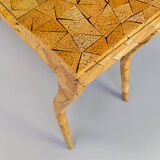 80s R & Y Augousti coconut shell inlay side table