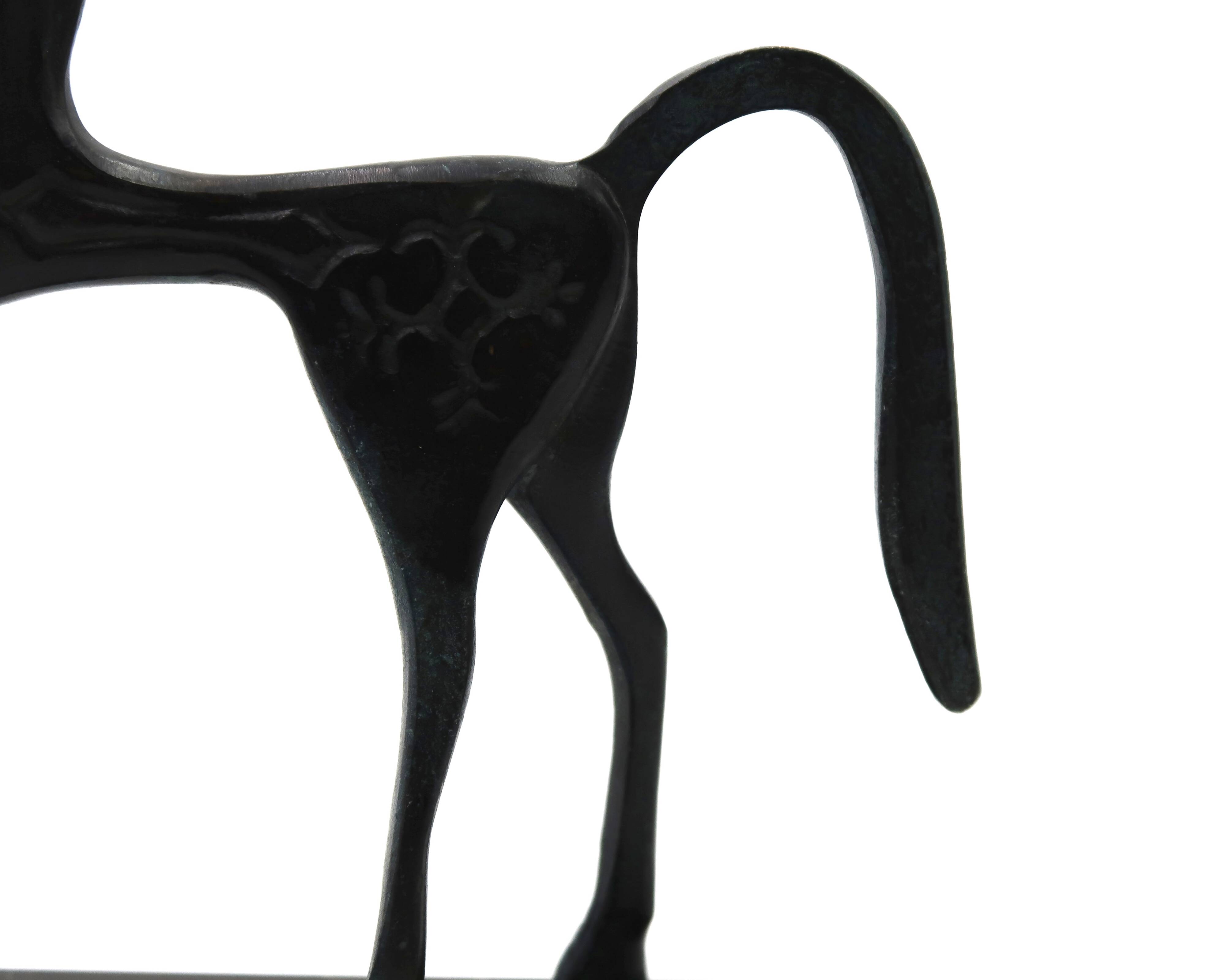 Etruscan Greek horse sculpture in bronze, 1950s