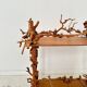 Mid-Century Bar Cart in Brown Burl, Plywood and Root Wood, 1960s