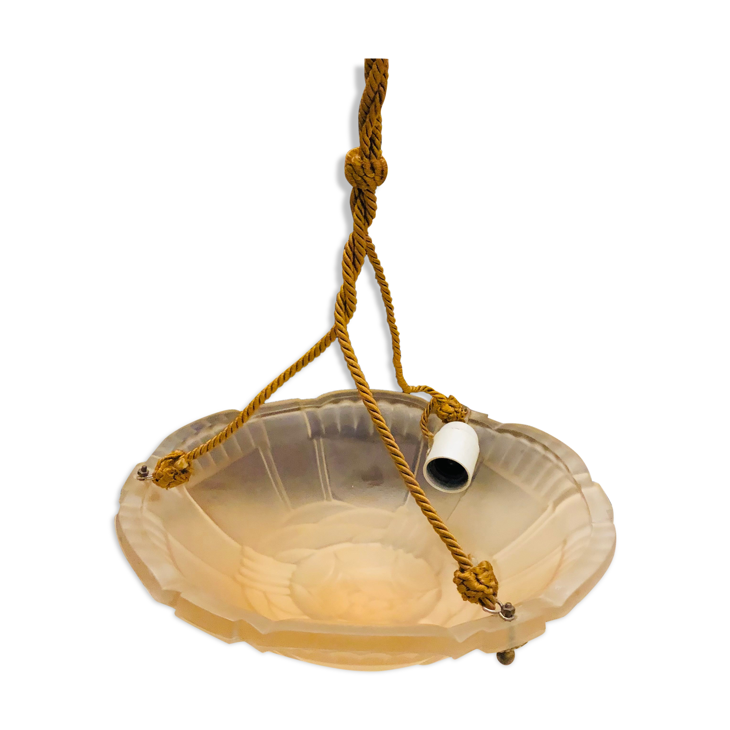 Art Deco glass hanging basin