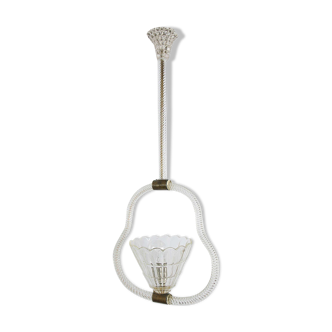 Chandelier italien en verre de Murano, 1930