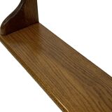 Vintage book shelf wall rack 1970s in dark oak - minimalist design