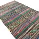 Tapis Kilim turc à rayures neutres