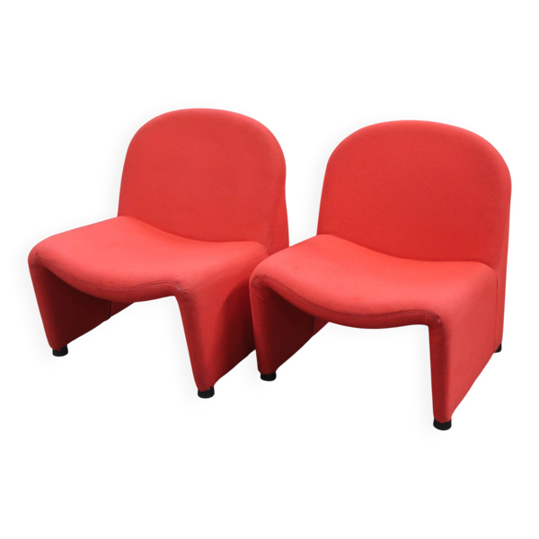 Paire de fauteuils rouge vintage