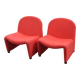 Pair of vintage red armchairs