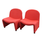 Pair of vintage red armchairs