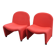 Pair of vintage red armchairs