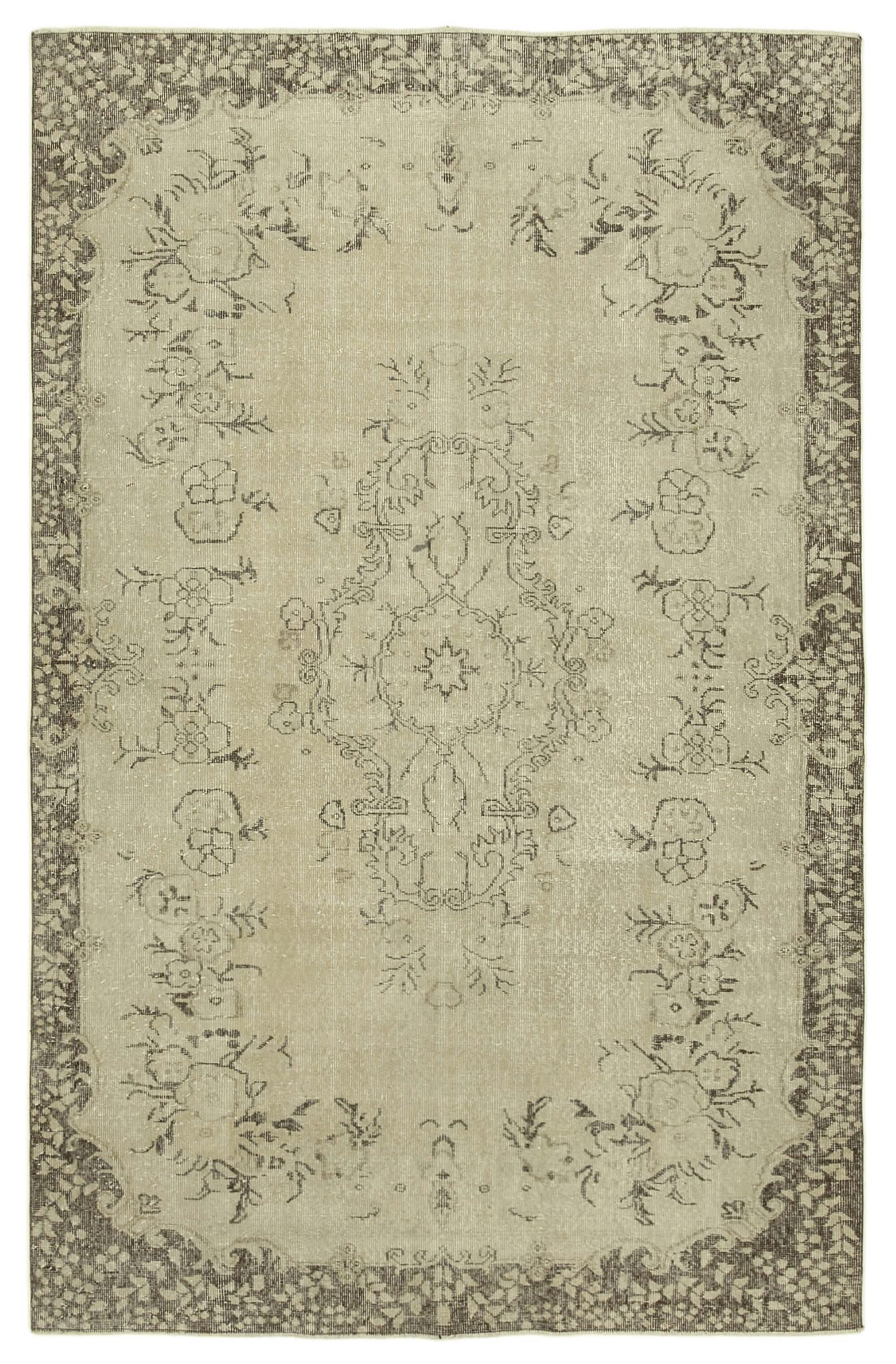 Hand-knotted turkish beige rug 190 cm x 293 cm