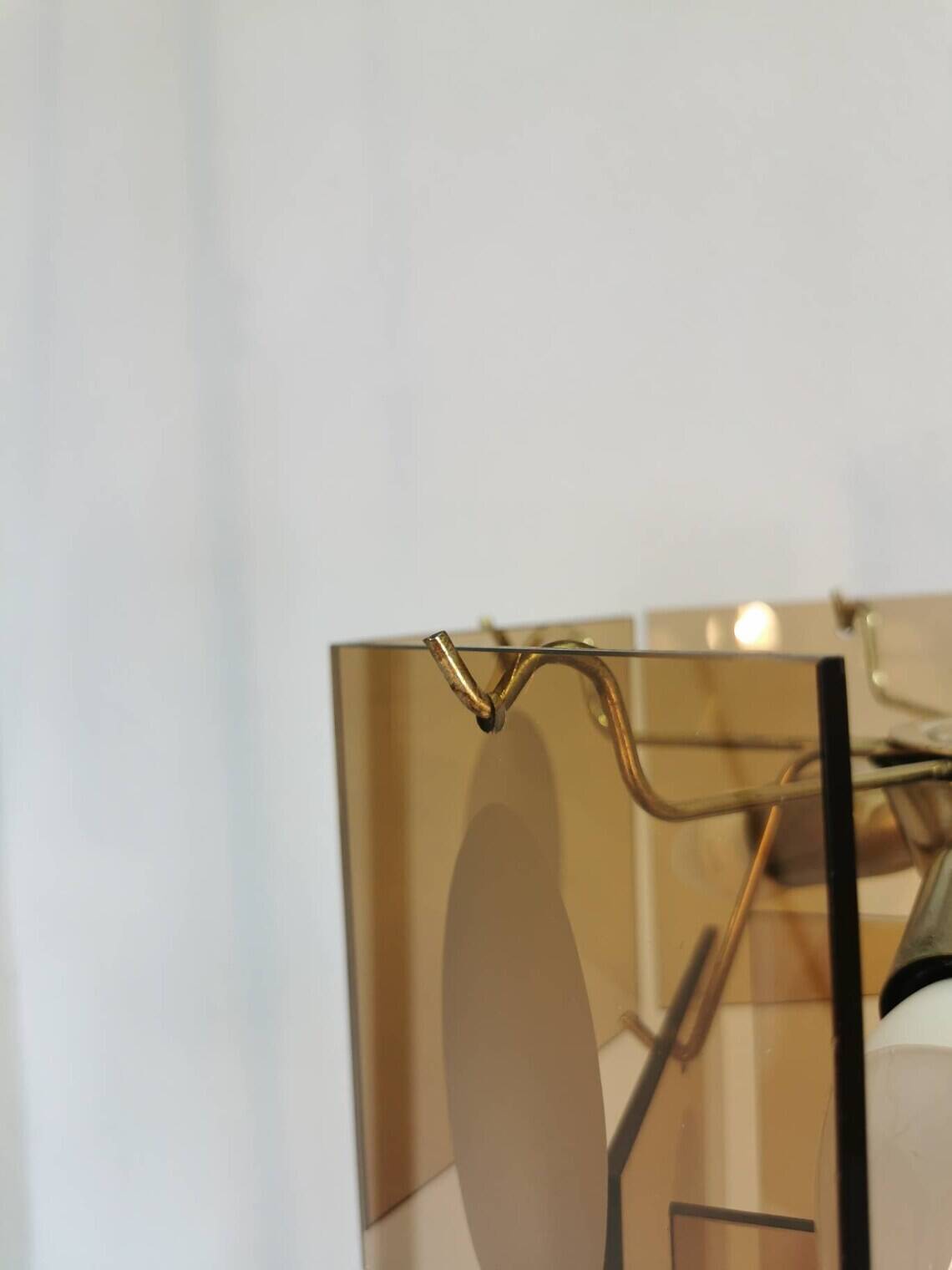 Mid Century Vistosi Smoked Glass Chandelier - Italian Pendant Light