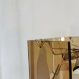 Mid Century Vistosi Smoked Glass Chandelier - Italian Pendant Light