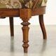 Fauteuil ancien umbertin en noyer et tissu, Italie, XIX Century
