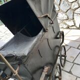 Former children's pram canvas and leather marked 1930s