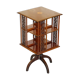 Table d'appoint bibliothèque tournante style Sheraton en bois dur et satinwood