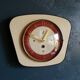 Vintage formica clock silent wall clock "Jaz pale yellow"