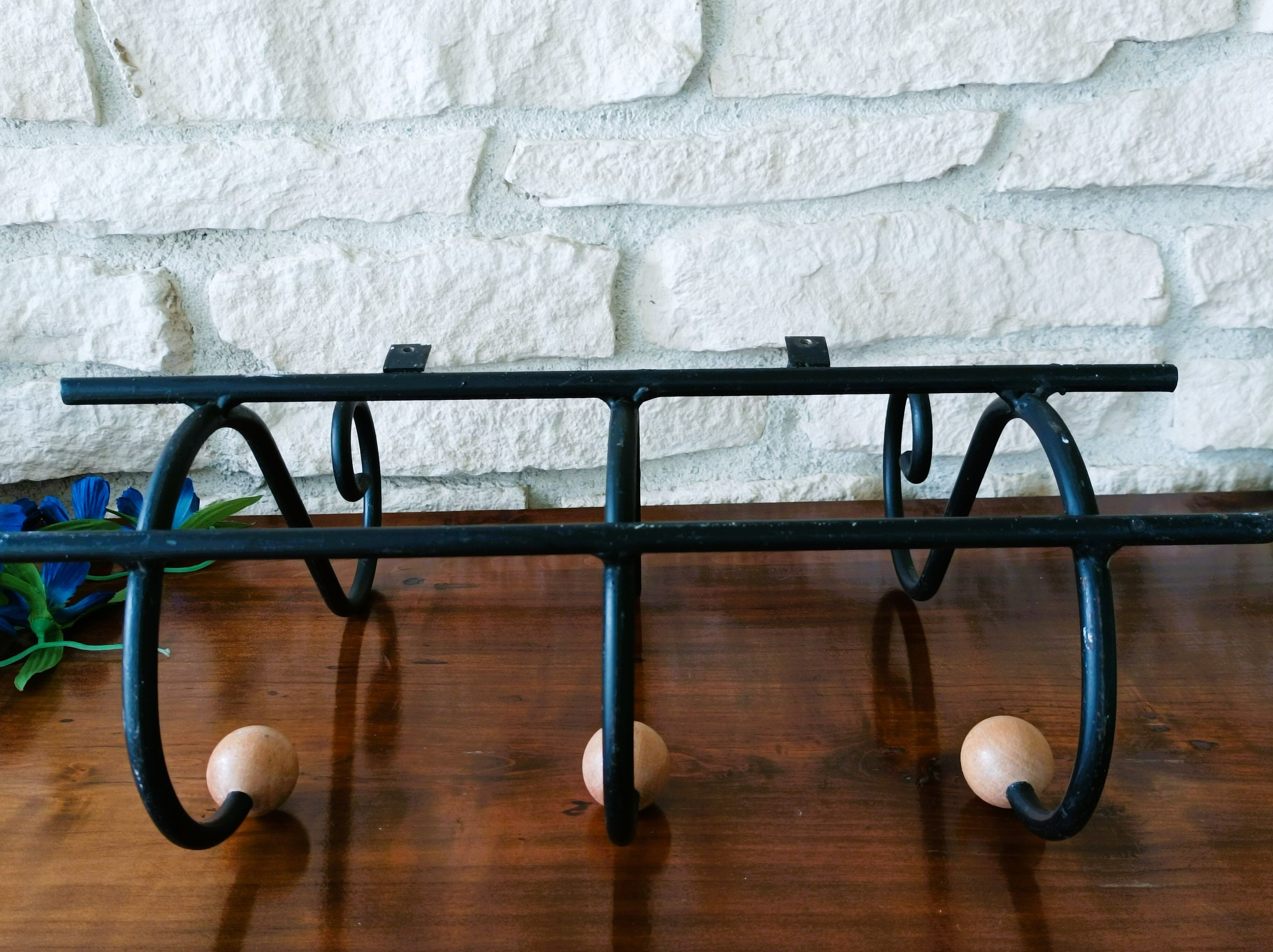 Coat rack/wrought iron hat holder