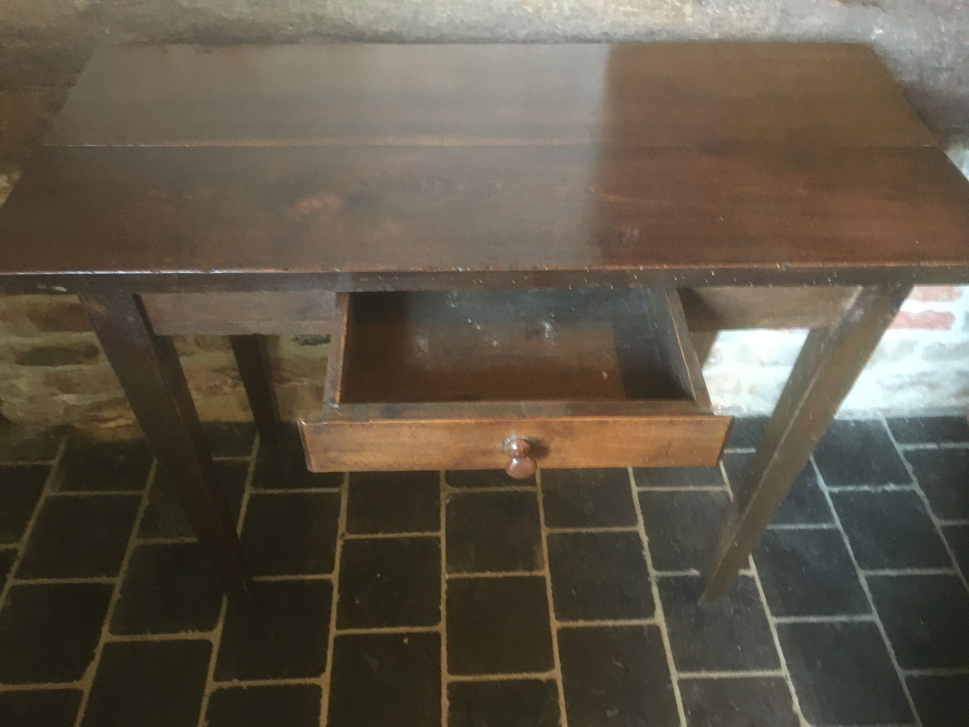 Side table with drawer in oak