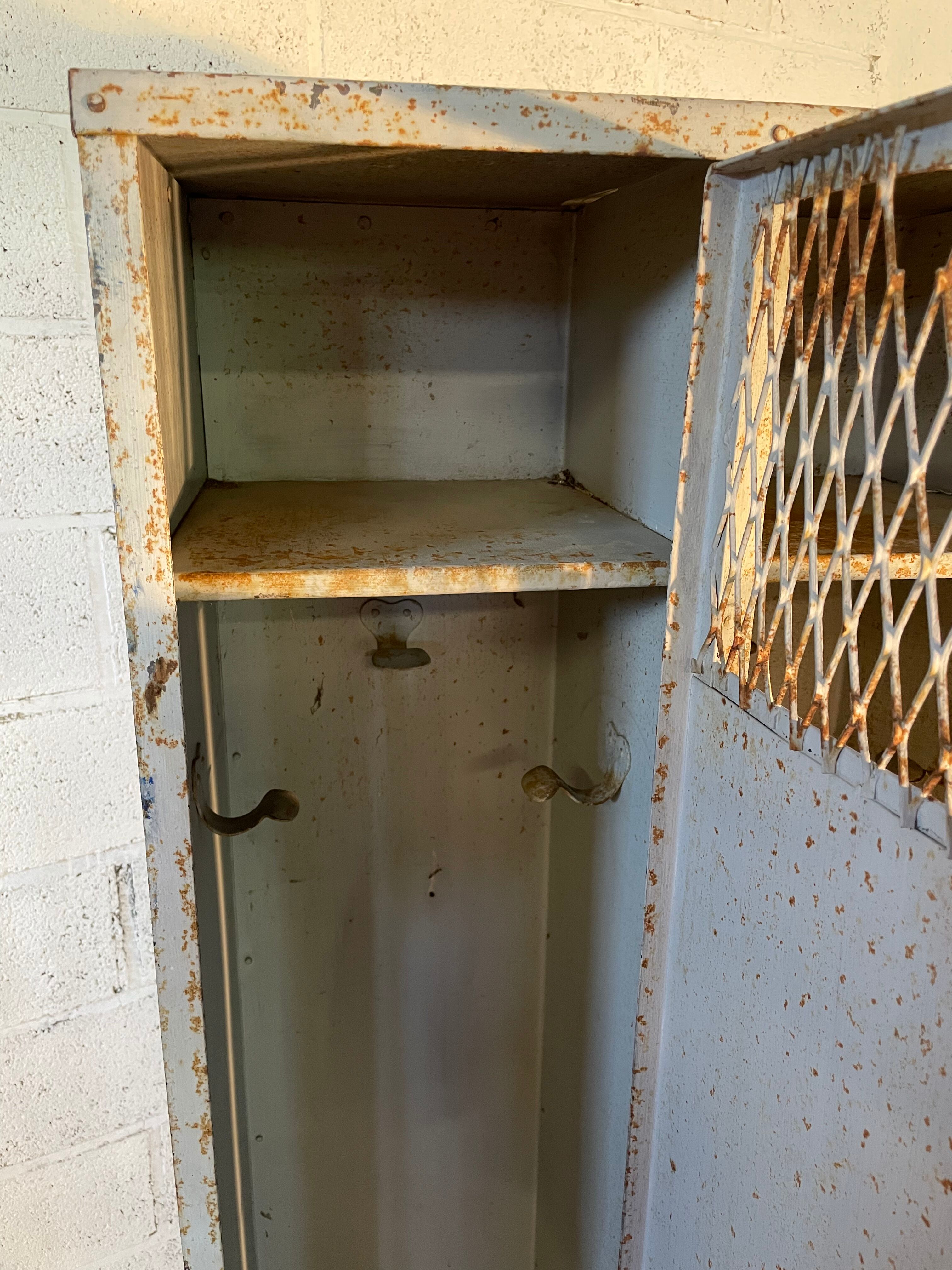 Industrial style metal locker cloakroom