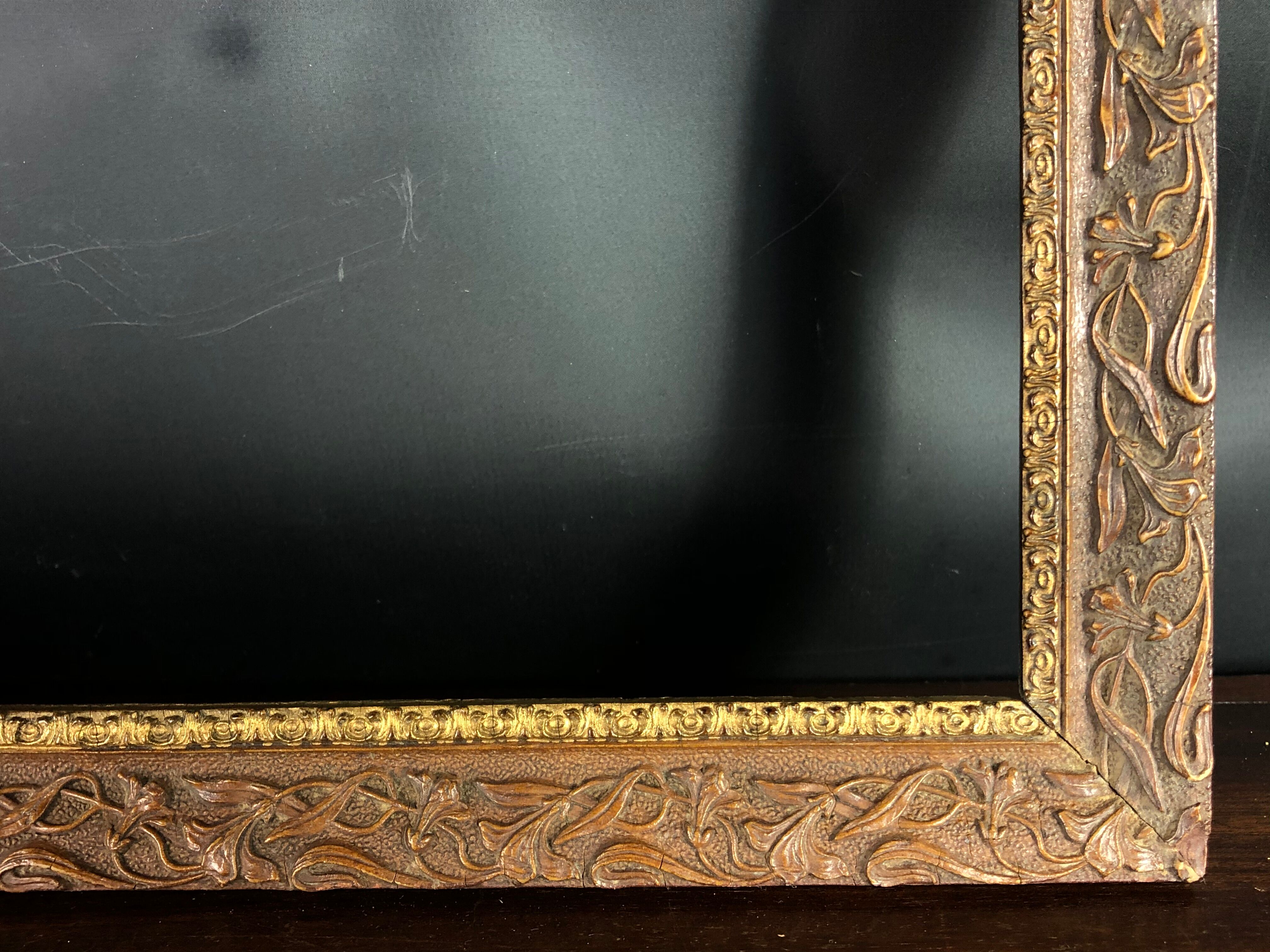 Old frame wood and stucco patinated and gilded