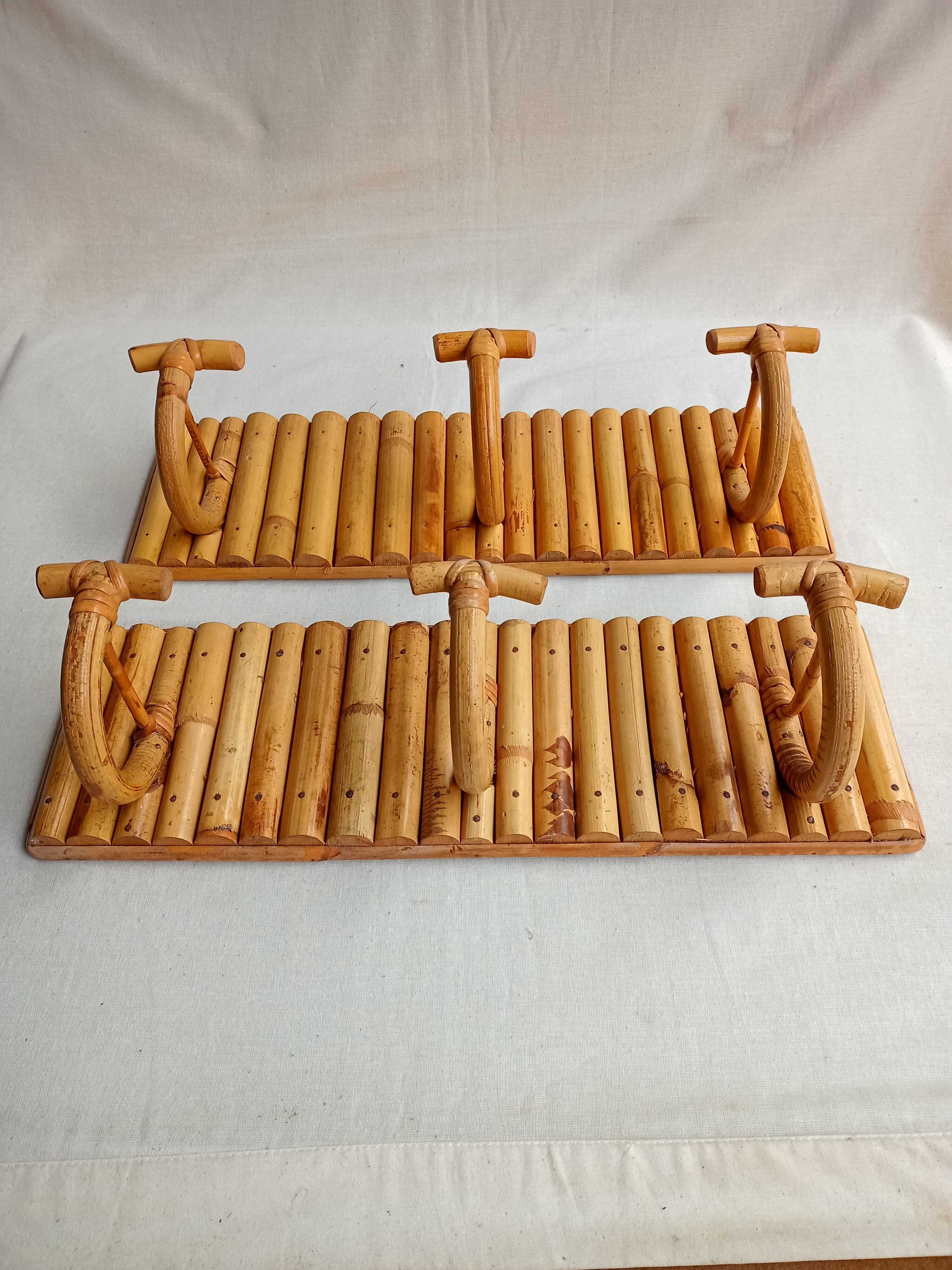 Wall bamboo doormanteaux (set of two)