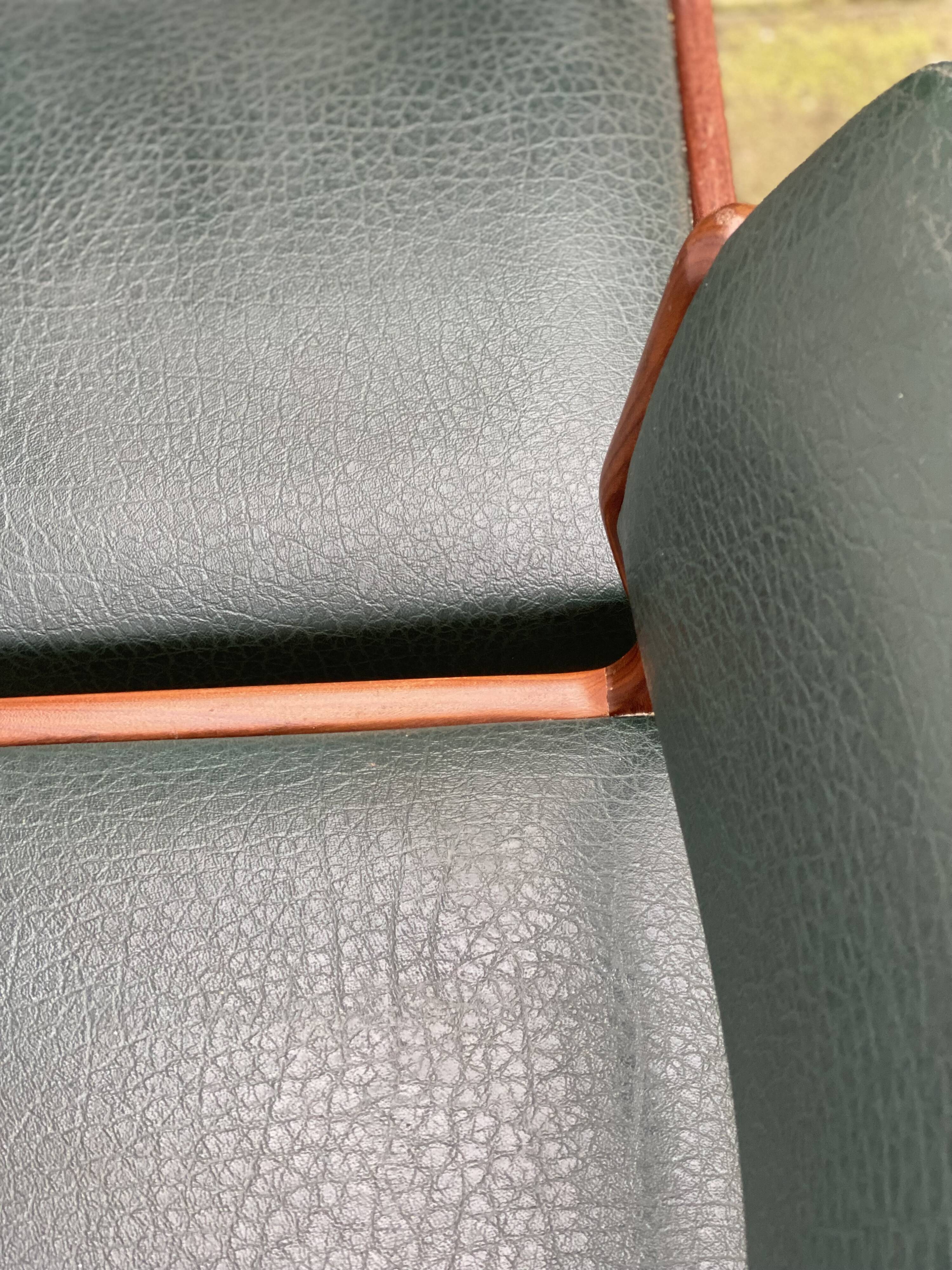 Pair of Scandinavian Teak and leatherette Chairs