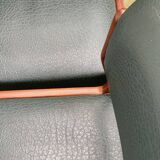 Pair of Scandinavian Teak and leatherette Chairs